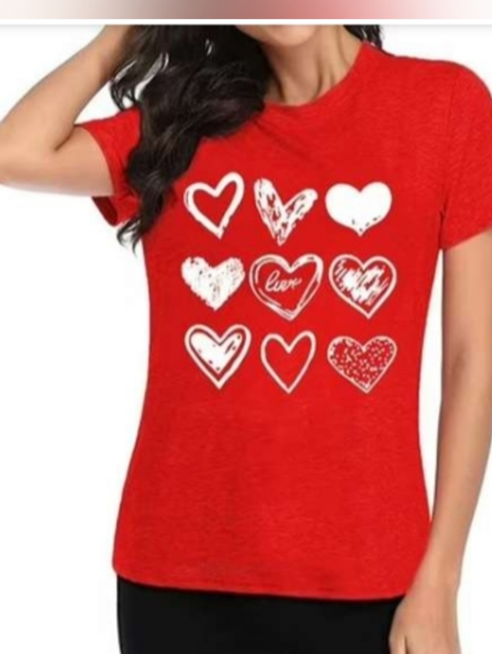 Valora Vetement Femme ete 2025 Women's Valentine's Day Shirt. Size: Large